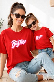 Resim genosha Anne Kız 100% Pamuk T-shirt Mama Mini Mother Daughter TEKLİ FİYAT 