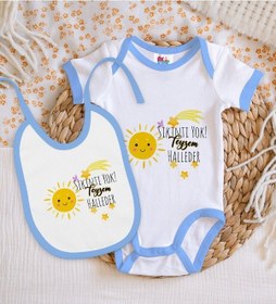 Resim Bk Kids Sıkıntı Yok Teyzem Halleder Tasarımlı Mavi Bebek Body Zıb Çok Renkli 