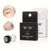 Resim 1 Adet, Beyaz/Siyah Microblading Haritalama İpi Kalıcı Makyaj Önceden Mürekkepli Kaş İşaretleme İpi Kaş Konumlandırma Aracı 