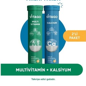 Resim Vitago Multivitamin + Kalsiyum 2 x 20 Efervesan Tablet 