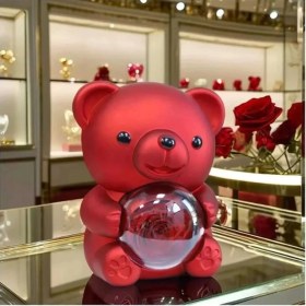 Resim LTG Nova Sevimli Ayıcık Güllü Takı Kutusu Kırmızı 