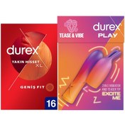 Resim Durex Yakın Hisset XL Prezervatif 16'lı + 2'si 1 Arada Vibratör Ve Uyarıcı Başlık 