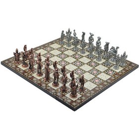 Resim Gifthome Metal Satranç Takımı - Seti Battal ispanyol antik Kat. 