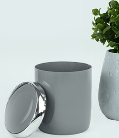 Resim Prima Nova Lima 6 LT Döner Kapaklı Banyo Mutfak Ofis Çöp Kovası - Krom Dekorlu Gri 