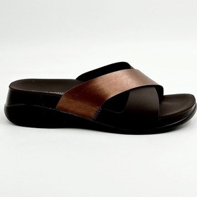 Resim Ceyo Bakır Renk Çapraz Bantlı Kadın Terlik Bakır 