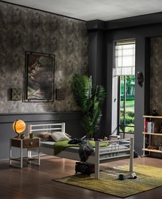 Resim Unimet Asos Tek Kişilik Ferforje Metal Karyola-beyaz 