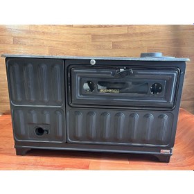 Resim 607s Bekaş Tek Fırın Kovalı Antrasit Kuzine Soba Büyük Fırın 