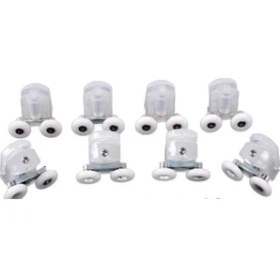 Resim Kırılmayan Özel Üretim Duşakabin Tekerleği Şeffaf 8li Set Duşkabin Tekerlek Takımı 