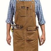 Resim Erkekler için Ağır Hizmet Tipi Ayarlanabilir Ahşap İş Önlüğü - Çoklu Alet Cepli Dayanıklı Kumaş, Marangozlar, Demirciler ve Ustalar İçin Kolsuz Tasarım (M-XXL Bedenler), El Sanatları Ekipmanı | Pratik Tasarım | Esnemez Kumaş, Ahşap İşçiliği Araçları 