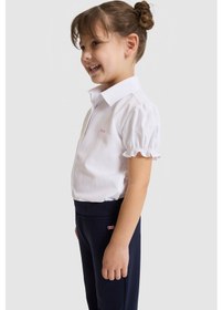 Resim U.s. Polo Assn. Kız Çocuk Beyaz Gömlek Kısa Kollu 50324744-vr013 