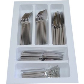 Resim Mutfak, Çekmece Düzenleyici Kaşıklık, Beyaz, 29 x 48 cm (Enden-Boydan 3,5 cm Kesilebilir) 