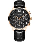 Resim Sones Olevs 6896 Erkek Çok Fonksiyonlu Işıklı Su Geçirmez Kuvars Saat Altın 