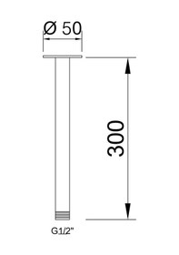 Resim Fause Ankastre Duş Başlığı Borulu Oval Slim Metal 25 Cm Tavandan Diğer 