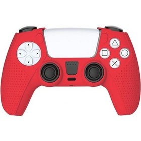 Resim Playstation 5 Dualsense Kontroller Matris Oyun Kolu Silikon Kılıf Kırmızı 