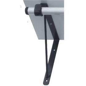 Resim Depolife Metal Braket Raf Tutucu Demiri Askılık Borusu Takılabilir Duvar Montajlı Siyah Renk 25X25CM. 