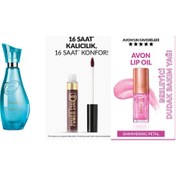 Resim Avon Encanto Fascinating Kadın Parfüm Edt 50Ml Likit Mat Ruj - All Fired Up Dudak Yağı Shimmering Petal 