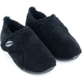 Resim Behtah Kundura Unisex Çocuk Kaydırmaz Taban Yünlü Cırtlı Panduf Pamuk Astarlı Çok Amaçlı Okul Kreş Patiği Ev Patiği 