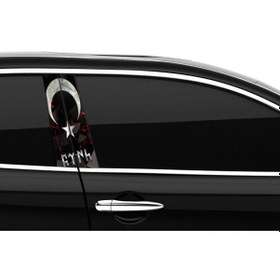 Resim Araba Etiketleri, Tuning Kaplama, Direk Folyosu - Türk Bayrağı Avengers Black Renkli 