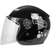 Resim Eternal Luck Sevimli Çocuk Motosiklet Kaskı Siyah 