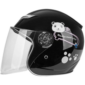 Resim Eternal Luck Sevimli Çocuk Motosiklet Kaskı Siyah 