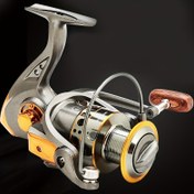 Resim Yüksek Performanslı Döner Balık Makinesi - Paslanmaz Çelik & Bakır/Alüminyum Alaşım Balıkçılık Ekipmanı, Ambidekst Tasarım, Pürüzsüz Rulmanlar & Dayanıklı Ahşap Sap, Tatlı Su ve Tuzlu Su Balıkçılığı için İdeal 