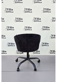 Resim Coket Çalışma Koltuğu Siyah Yonca Ayak Koyu Gri 