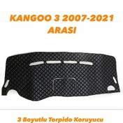Resim KANGOO 3 2007-2021 ARASI 3 BOYUTLU VİP DERİ TORPİDO KORUYUCU 