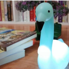 Resim Luz&pos Dekoratif Işık Altında Renk Değiştiren Pilli Kuğu Gece Lambası Çok Renkli 