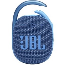 Resim JBL Clip 4 Eco with eco-friendly recycled materials & packaging, Wireless Portable Bluetooth Speaker, Pro Sound, Integrated Carabiner, Dust & Waterproof, Type C (Without Mic), Eco Blue 