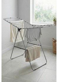 Resim Digithome Katlanabilir Çamaşır Kurutma Askısı Çamaşırlık - Gri 