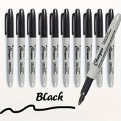 Resim 5'li Hızlı Kuruyan Su Geçirmez Kalıcı Siyah İnce Uçlu Marker Seti, 1mm - Okul Malzemeleri, Ofis ve Hediye Paketleme için İdeal | "SİYAH" Etiketli Şık Tasarım 