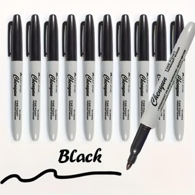Resim 5'li Hızlı Kuruyan Su Geçirmez Kalıcı Siyah İnce Uçlu Marker Seti, 1mm - Okul Malzemeleri, Ofis ve Hediye Paketleme için İdeal | "SİYAH" Etiketli Şık Tasarım 