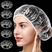 Resim 50/100 Adet Ağır Hizmet Tipi Yüksek Kaliteli Tek Kullanımlık Duş Bone - Seyahat, Saç Bakımı, Yüzme ve Banyo için Şeffaf Plastik Saç Örtüleri - Dayanıklı Hijyenik Tasarım, Güvenli Uyum, Kolay Erişim, Saç Koruma | Güvenli Oturan Kapak | Tek Kullanımlık Saç Kapağı, Duş Aksesuarları 