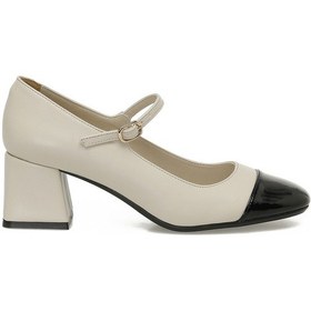 Resim Butigo 25k-2039 5pr Bej Kadın Topuklu Ayakkabı 000000000102042786 Bej-sıyah 