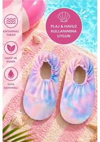 Resim Zuzunga Tie - Dye Renkli Kaymaz Taban Bebek - Çocuk Deniz Ayakkabısı Mavi 