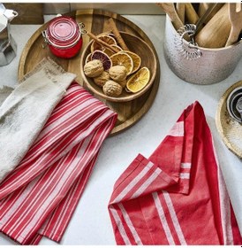 Resim Ikea Vınterfınt Kurulama Bezi, Karışık Desenler-kırmızı/beyaz, 50x70 Cm, 2 Adet Kırmızı - Beyaz 