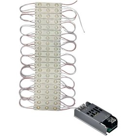 Resim 20 Adet 12 Volt 1.2 Watt 3 Lensli Günışığı 2835 Smd Led Modül Ip65 5a Slim Trafo Set 