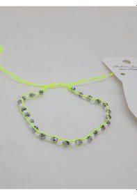 Resim Glamglamour Fosfor Yeşil Kristal Boncuk Kadın Halhal Çok Renkli 