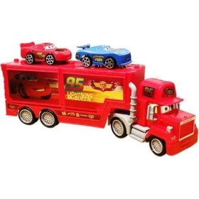 Resim Brother Toys Şimşek Mcqueen Çek Bırak Oyuncak 2 Arabalı Taşıyıcı Tır 34 cm 