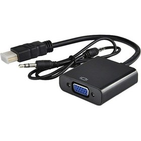 Resim HDMI To VGA Ses Destekli HDMI Giriş VGA Çıkış Dönüştürücü 