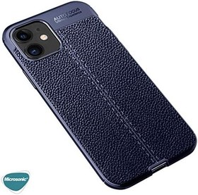 Resim Microsonic Apple iPhone 12 için Kılıf Deri Dokulu Silikon Lacivert [iPhone 12 ile Uyumlu Kılıf - Lacivert] 