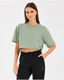 Resim SKECHERS W Crop Fit Graphic Tee T-Shirt Kadın Mavi Tshirt S2510145-306 