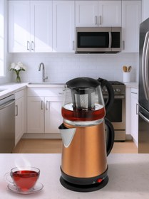 Resim AWOX Demglass Cam Demlikli Elektrikli Çay Makinesi Rose Gold 