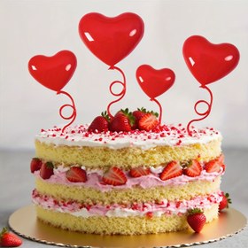 Resim 4 adet/Paket, Plastik Kalpler Serbest Katlanabilir Kalp Şekilli Kek Kartları, Tatlı Masa Kıyafetleri, Kek Dekorasyon Malzemeleri, Pişirme Dekorasyon Malzemeleri, Doğum Günü Partisi Dekorasyon Malzemeleri Halloween, Noel Etkinliği ve Parti Malzemeleri için 