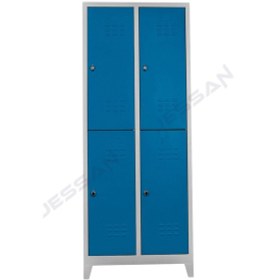 Resim Jessan Ofis 4 lü Standart soyunma Dolabı Gri Mavi 