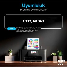 Resim Kingjet Okı Uyumlu Mc363 Standart Kapasiteli 4 Renk Takım Uyumlu Toner 46508736 Uyumlu 