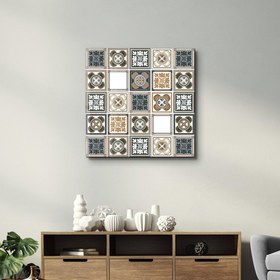 Resim Açık Kahverengi İtalyan Seramik Karo Koleksiyonu | Cam Duvar Tablosu - L (80 x 80 cm) 