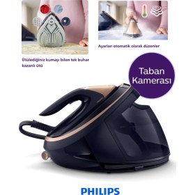 Resim Philips 9000 Seri Taban Kameralı Premium Buhar Kazanlı Ütü | Ütülediğiniz Kumaşı Bilen Tek Ütü | 750 g'a Varan Şok Buhar | Onerous Mutfak Tartısı Hediye 