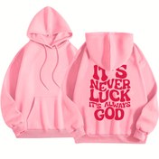 Resim Kadın Pembe "Kadınlar İçin" Grafik Kapüşonlu Sweatshirt - Rahat Uzun Kollu Sweatshirt Cep Detaylı, Sonbahar/Kış Koleksiyonu, Rahat Giyim Kapüşonlu Sweatshirt|Rahat Kesim Kapüşonlu Sweatshirt|Konforlu Giyim 