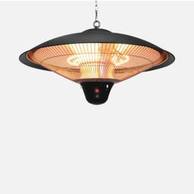 Resim DLC Elektrikli Uzaktan Kumandalı Sarkıçlı Soba Trendyheat Sarkıt Isıtıcı Tepeden Isıtan Yanan Ufo Tarzı 